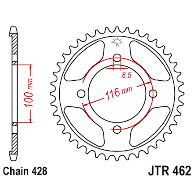 Corona de Alumínio 54 Dientes JTA462 JT Sprockets JTA462.54