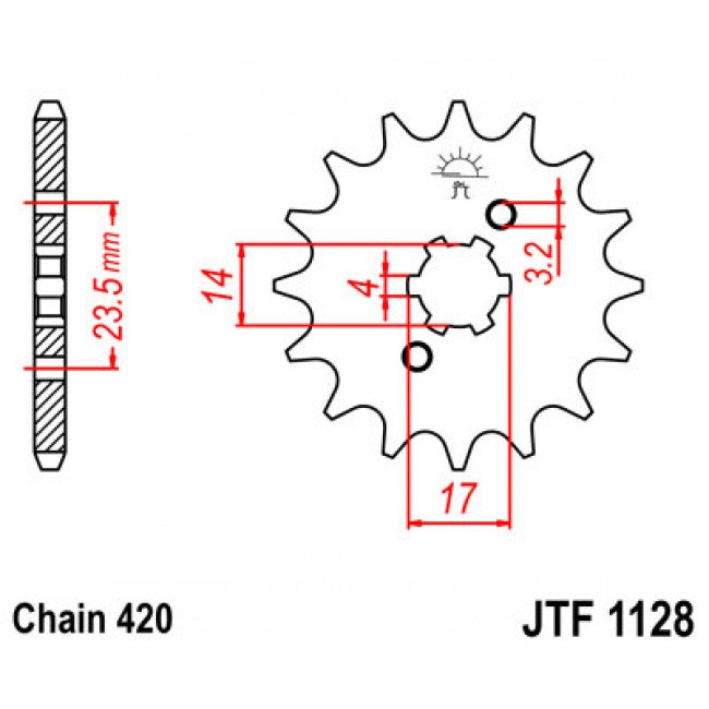 Piñon 11Dientes Aprilia RS/RXSX/RS4 Derbi GPR, Senda R/SM/DRD 06-14 JT Sprockets