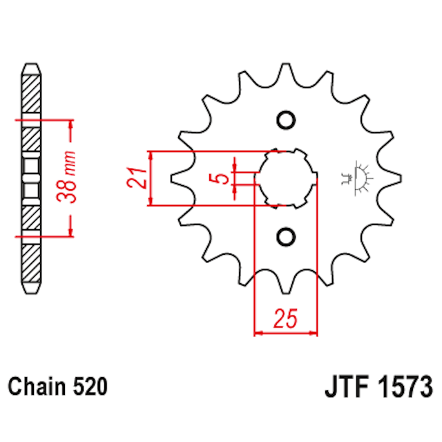 Piñon de Acero 14 Dientes JTF1573 JT Sprockets JTF1573.14