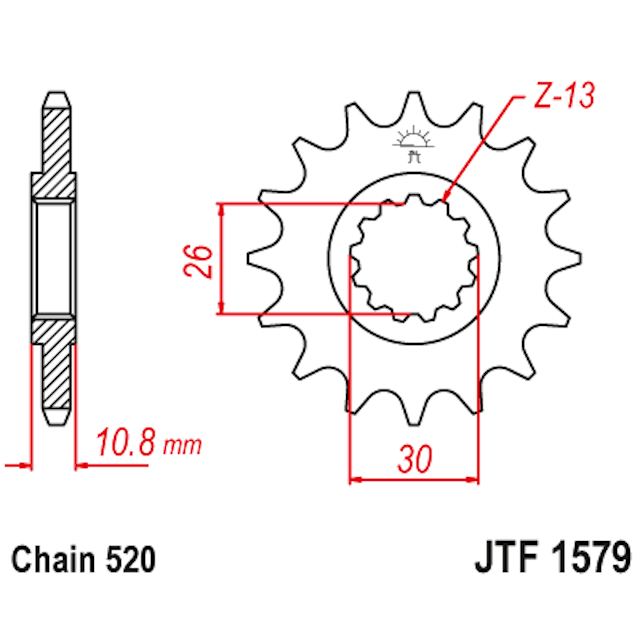 Piñon de Acero 16 Dientes JTF1579 JT Sprockets JTF1579.16