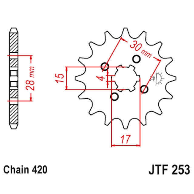 Honda NSR 50 / CRM 50 JT253 steel sprocket