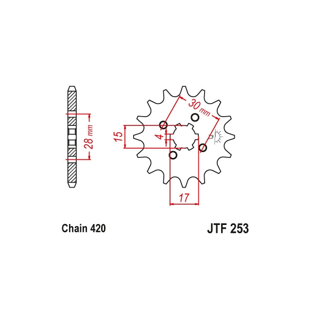 Honda NSR 50 / CRM 50 JT253 steel sprocket