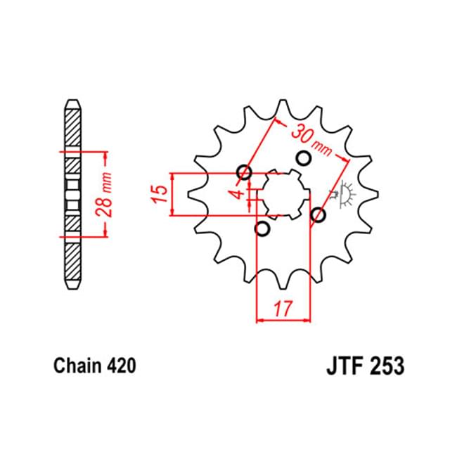 Pignon 17 Dents Honda NSR 50 / CRM 50 Rijomotor