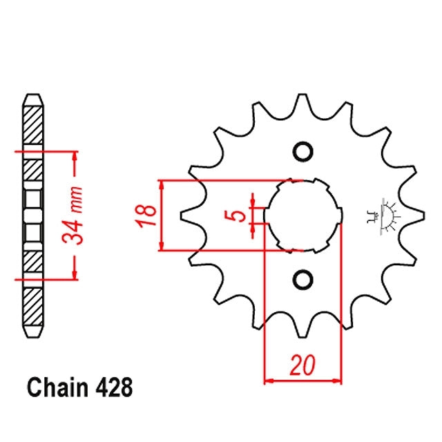 Piñon Honda / Kymco 125cc 428 Jt Sprockets