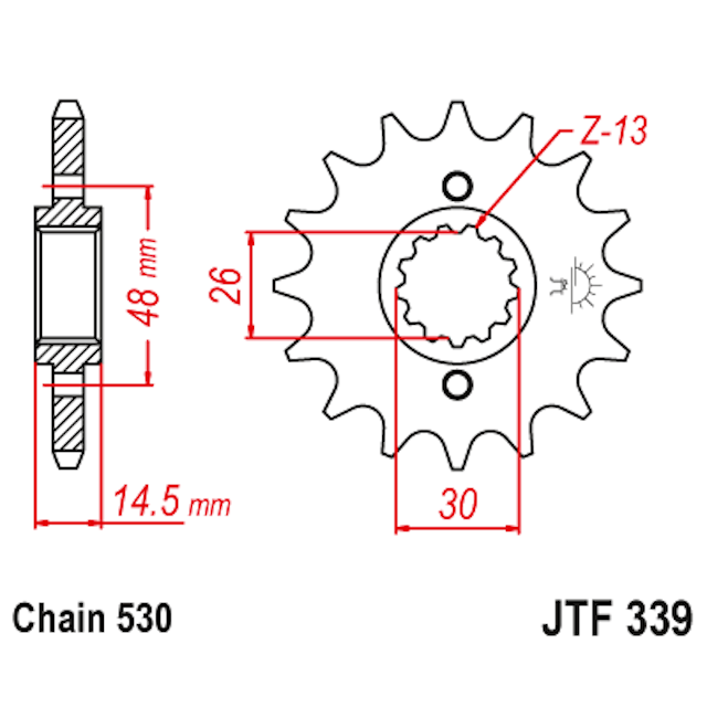 Piñon de Acero 15 Dientes JTF339 JT Sprockets JTF339.15