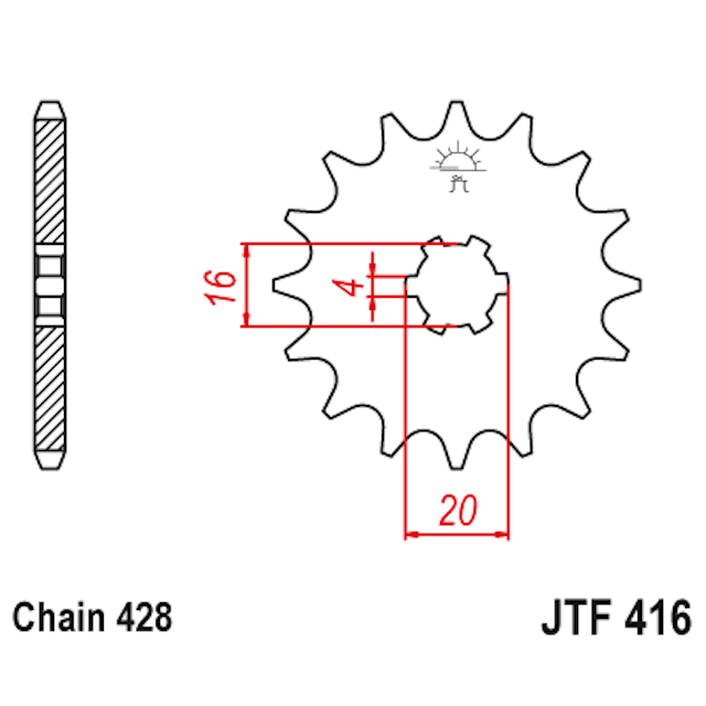 Piñon de acero Suzuki RM 80/85 Z-15 JT Sprockets JTF416.15
