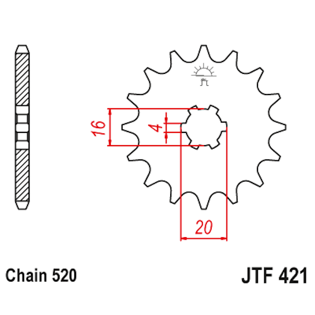 Piñon de Acero 11 Dientes JTF421 JT Sprockets JTF421.11