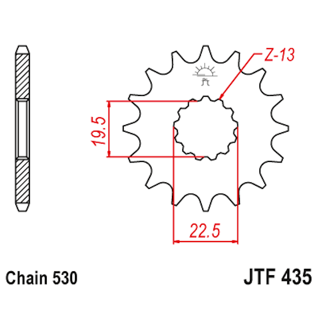 Piñon de Acero 15 Dientes JTF435 JT Sprockets JTF435.15