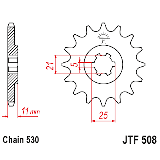 Steel Sprocket 16 Teeth JTF508 JT Sprockets