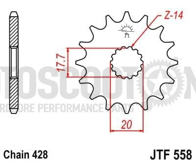 Piñón Yamaha DT 125 R Rijomotor