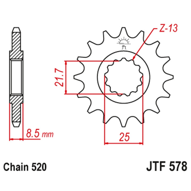 Piñon Yamaha XTZ 750 Super Tenere Z-16 520 JT Sprockets