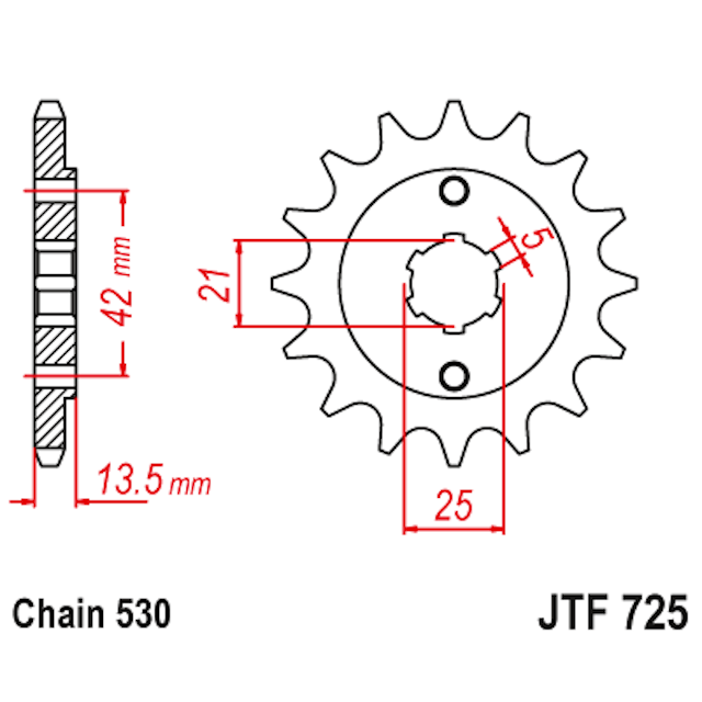 Piñon de Acero 15 Dientes JTF725 JT Sprockets JTF725.15