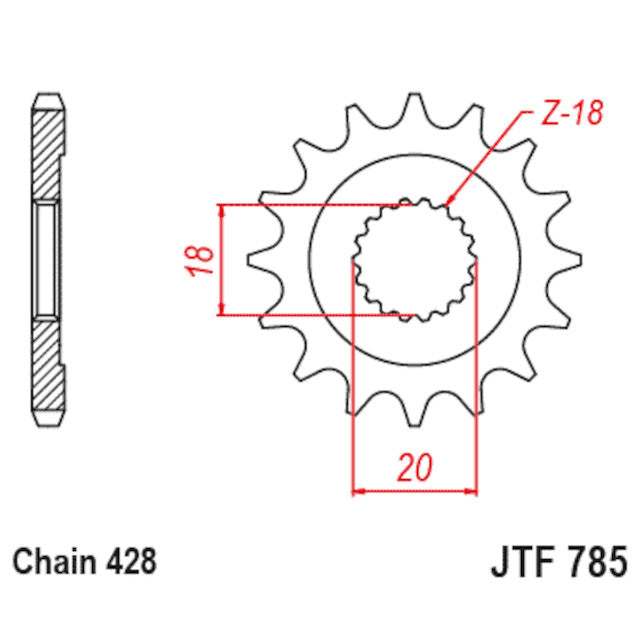 Steel sprocket Keeway RKS >2011 Z13 pitch 428 JT Sprockets