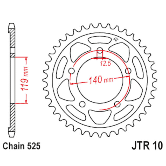 Corona BMW F / S 1000 R Z-44 Acero JT Sprockets JTR10.44