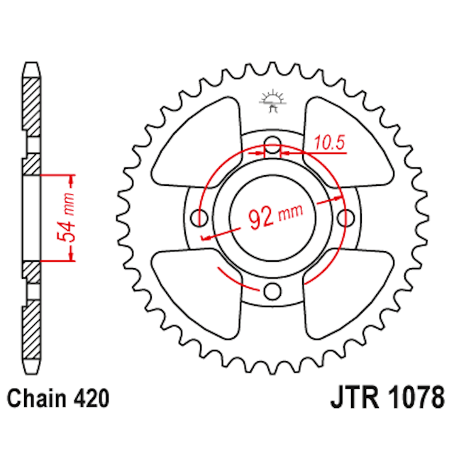 Corona de Acero 60 Dientes JTR1078 JT Sprockets JTR1078.60
