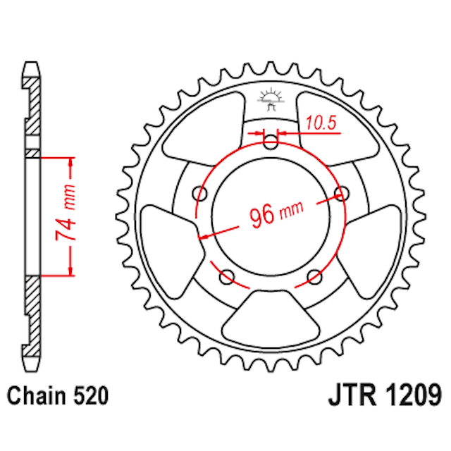Corona de Acero 41 Dientes JTR1209 JT Sprockets JTR1209.41