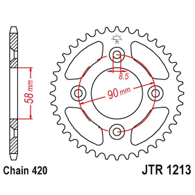 Corona de Acero 37 Dientes JTR1213 JT Sprockets JTR1213.37