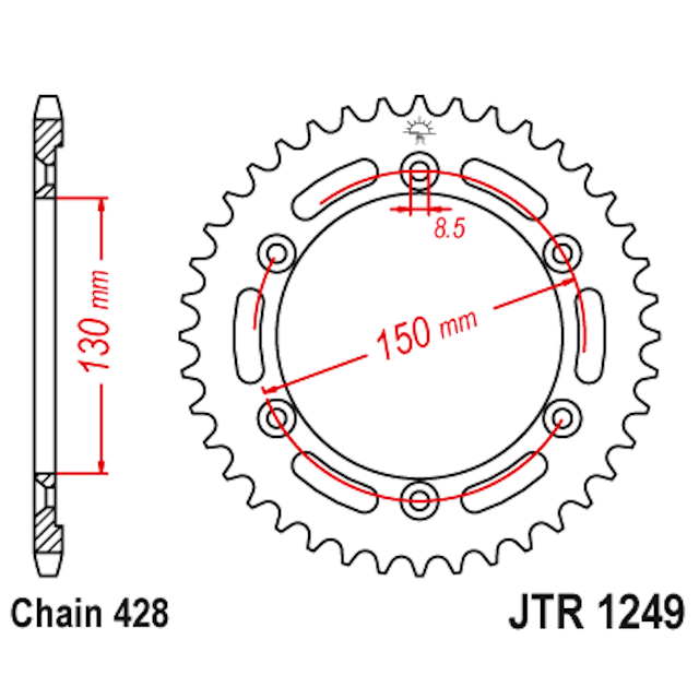 Corona de Acero 51 Dientes JTR1249 JT Sprockets JTR1249.51