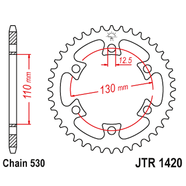 Corona de Acero 40 Dientes JTR1420 JT Sprockets JTR1420.40