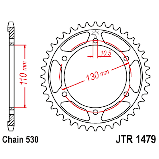 Corona de Acero 47 Dientes JTR1479 JT Sprockets JTR1479.47