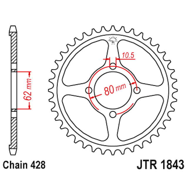 Corona de Acero 54 Dientes JTR1843 JT Sprockets JTR1843.54