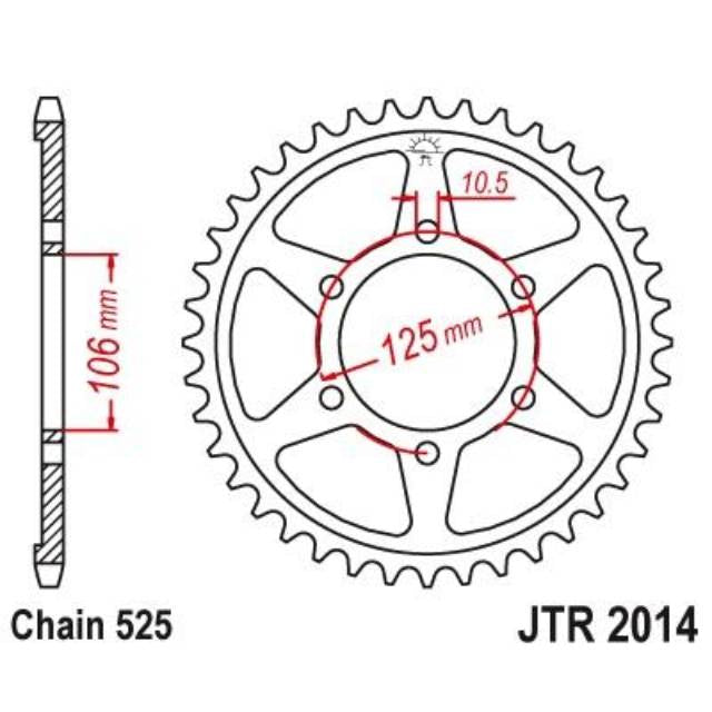Rear sprocket for Triumph Bonneville 1200 Bobber 17-24 Z44 JT Sprockets