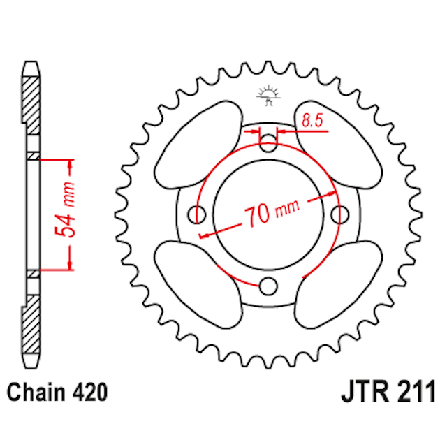 Corona de Acero 39 Dientes JTR211 JT Sprockets JTR211.39