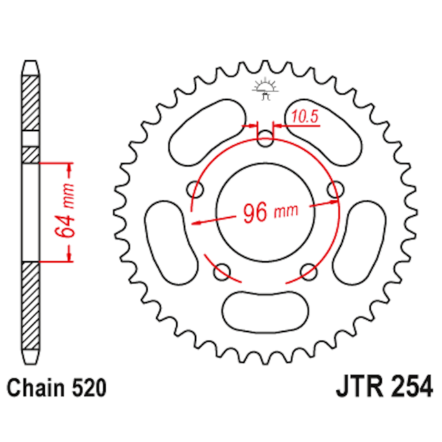 Corona de Acero 37 Dientes JTR254 JT Sprockets JTR254.37