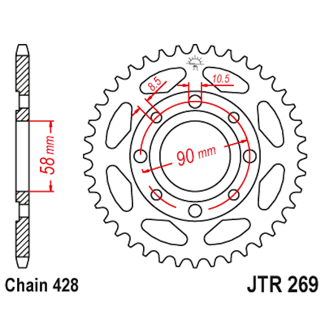 Corona de Acero 49 Dientes JTR269 JT Sprockets JTR269.49