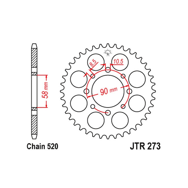 Corona KTM 125 Duke 2011-2013 45z Acero JT Sprockets JTR273.45