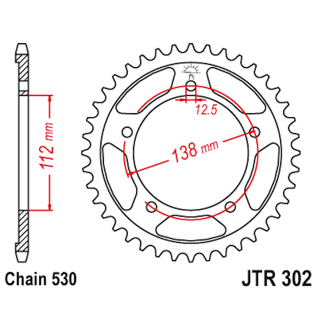 Corona de Acero 40 Dientes JTR302 JT Sprockets JTR302.40