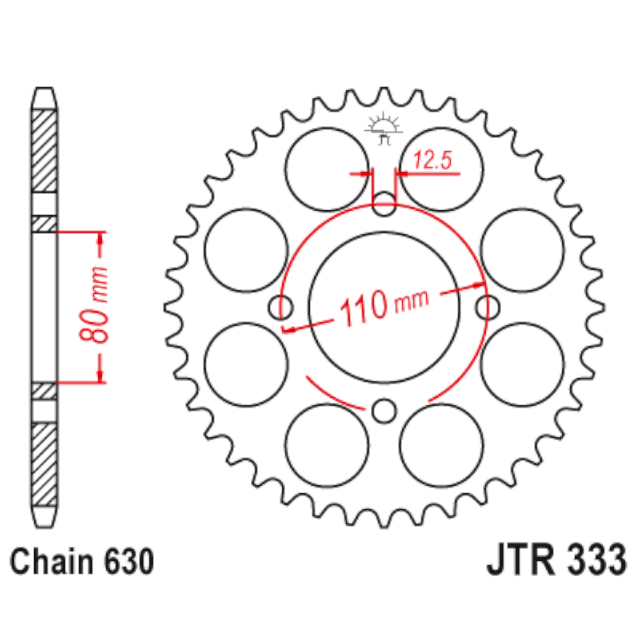 Corona de Acero 38 Dientes JTR333 JT Sprockets JTR333.38