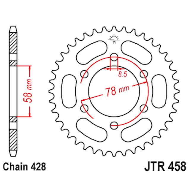 Corona de Acero 36 Dientes JTR458 JT Sprockets JTR458.36
