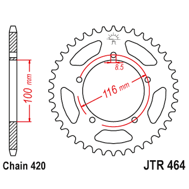 Corona de Acero 50 Dientes JTR464 JT Sprockets JTR464.50