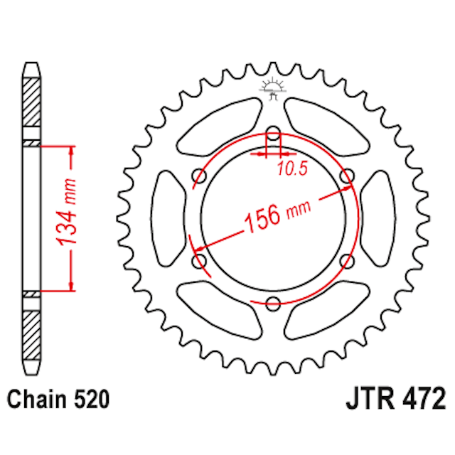Corona de Acero 41 Dientes JTR472 JT Sprockets JTR472.41
