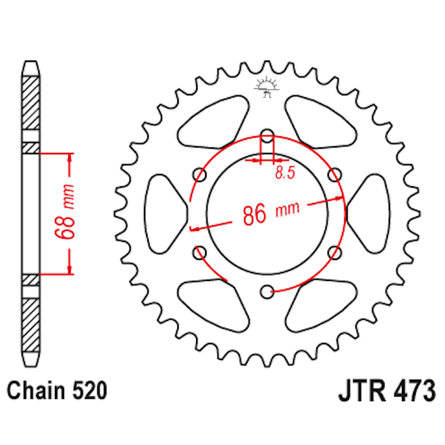 Corona de Acero 37 Dientes JTR473 JT Sprockets JTR473.37