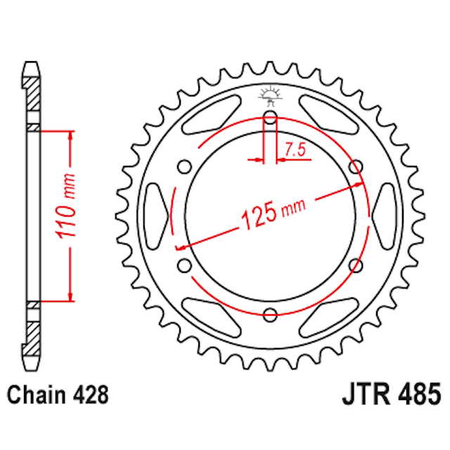 Corona de Acero 46 Dientes JTR485 JT Sprockets JTR485.46