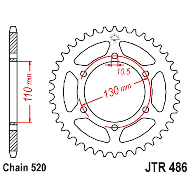 Corona de Acero 43 Dientes JTR486 JT Sprockets JTR486.43