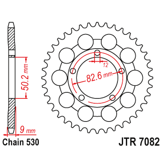 Corona de Acero 48 Dientes JTR7082 JT Sprockets JTR7082.48