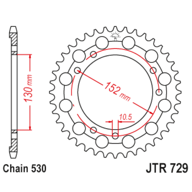 Corona de Acero 46 Dientes JTR729 JT Sprockets JTR729.46