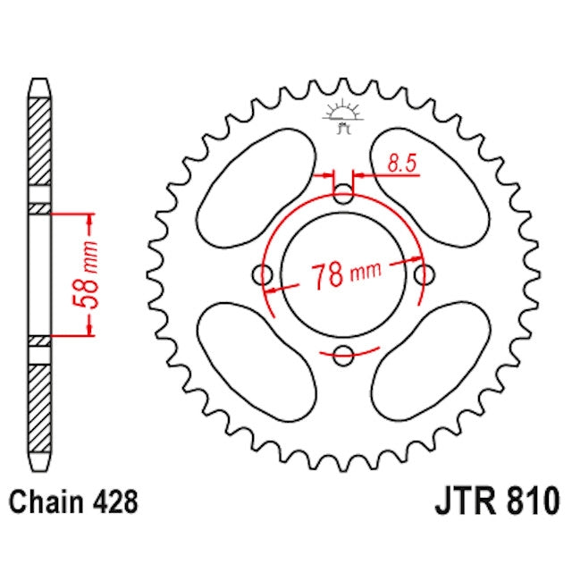 Corona Hyosung GV 125 Aquila Z-48 Acero 48 JT Sprockets JTR810.48