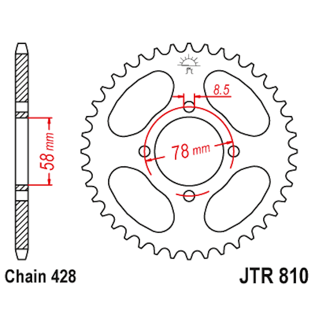 Corona de Acero 47 Dientes JTR810 JT Sprockets JTR810.47