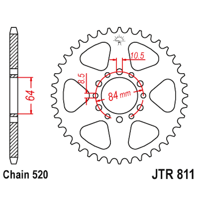 Corona de Acero 46 Dientes JTR811 JT Sprockets JTR811.46