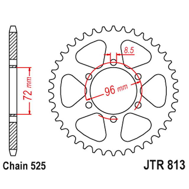 Corona de Acero 40 Dientes JTR813 JT Sprockets JTR813.40