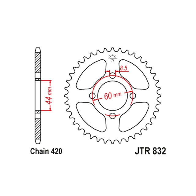 Corona Yamaha DT50 LC JT 32 dientes JT Sprocket