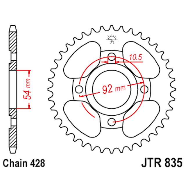 Corona de Acero 48 Dientes JTR835 JT Sprockets