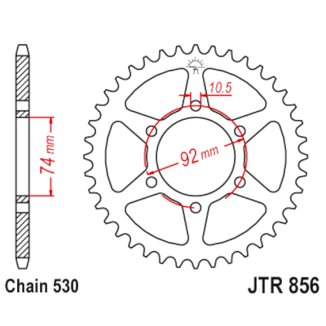 Corona de Acero 46 Dientes JTR856 JT Sprockets JTR856.46