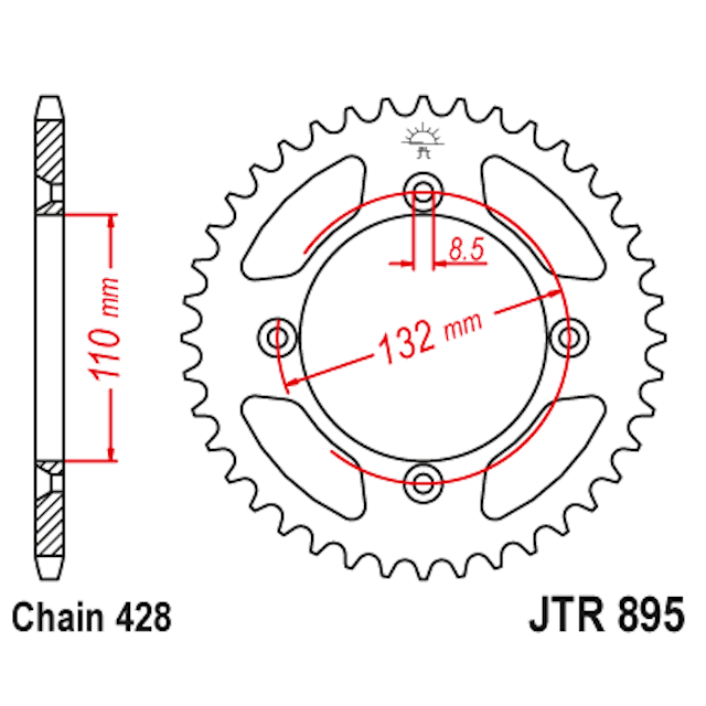 Corona de Acero 46 Dientes JTR895 JT Sprockets JTR895.46