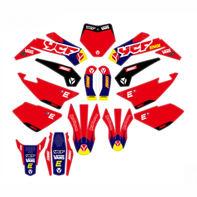 Kit de adhesivos racing YCF Lite/Start/Pilot/Factory/SM 2022 Rojo/Azul KD-AFT22-RD