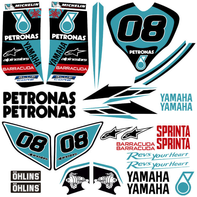 Kit de autocolantes Yamaha Jog R/RR Petronas azul